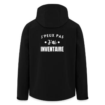 J’Peux Pas J’ai Inventaire Humour Travail - Veste softshell homme en polyester recyclé Stanley/Stella - noir - Dos - AI Model Male 185 light (185cm)