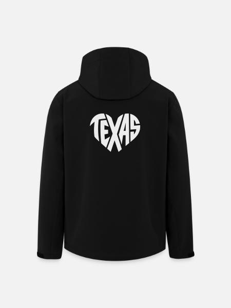 Texas Heart Typography - Men’s Recycled Softshell Jacket by Stanley/Stella - black