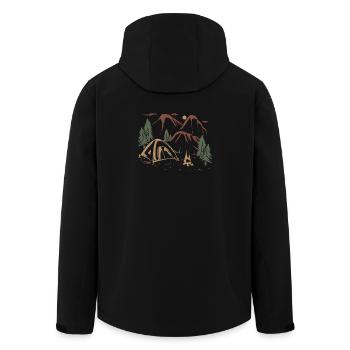 Backcountry Camp Night Sketch - Men’s Recycled Softshell Jacket by Stanley/Stella - black - Back - AI Model Male 185 light (185cm)