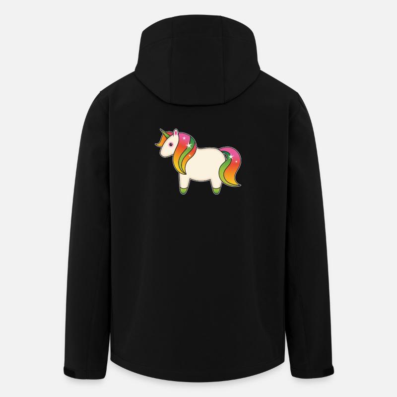 Cute Rainbow Unicorn - Recycelte Männer Softshell-Jacke von Stanley/Stella - Schwarz