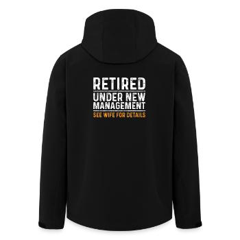Retirement Remanaged – See Woman - Men’s Recycled Softshell Jacket by Stanley/Stella - black - Back - AI Model Male 185 light (185cm)