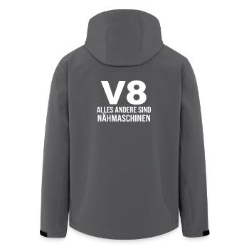 V8 Alles Andere Sind Nähmaschinen Automotive - Recycelte Männer Softshell-Jacke von Stanley/Stella - Anthrazit - Hinten - AI Model Male 185 light (185cm)