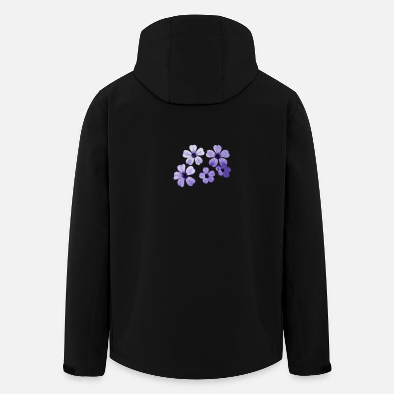 Blumen blau - Recycelte Männer Softshell-Jacke von Stanley/Stella - Schwarz