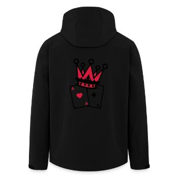 couronne crown poker as carte1 - Veste softshell homme en polyester recyclé Stanley/Stella - noir - Dos - AI Model Male 185 light (185cm)