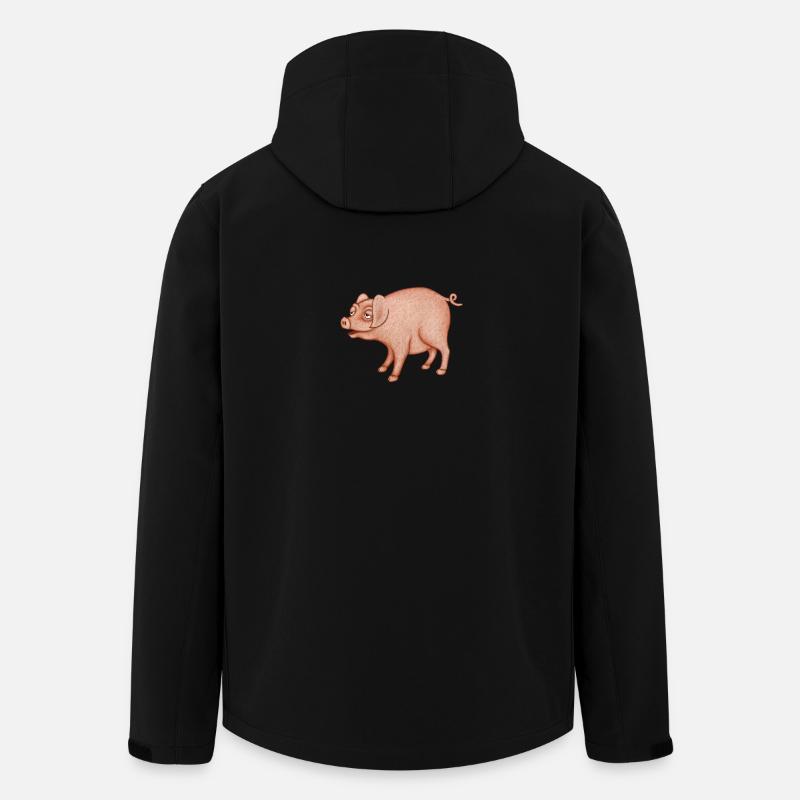Humorvolles Schwein-Charakter - Recycelte Männer Softshell-Jacke von Stanley/Stella - Schwarz