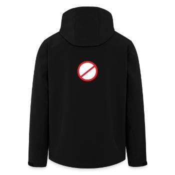 Verbotenes Symbol Muster - Recycelte Männer Softshell-Jacke von Stanley/Stella - Schwarz - Hinten - AI Model Male 185 light (185cm)