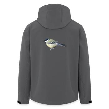 Vogel Kohlmeise - Recycelte Männer Softshell-Jacke von Stanley/Stella - Schwarz - Hinten - AI Model Male 185 light (185cm)