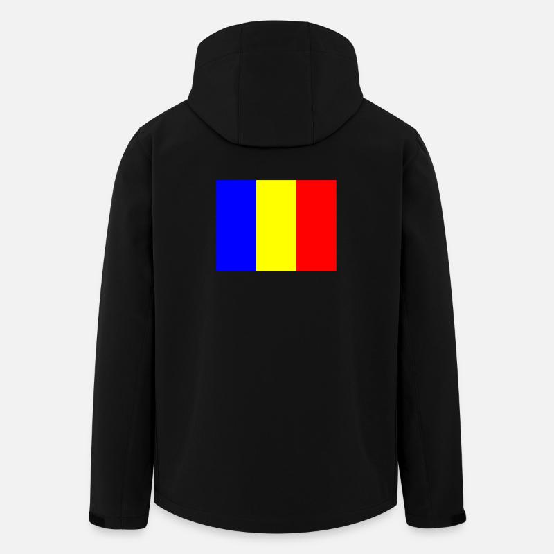 Flag Romania with color bar design - Men’s Recycled Softshell Jacket by Stanley/Stella - black