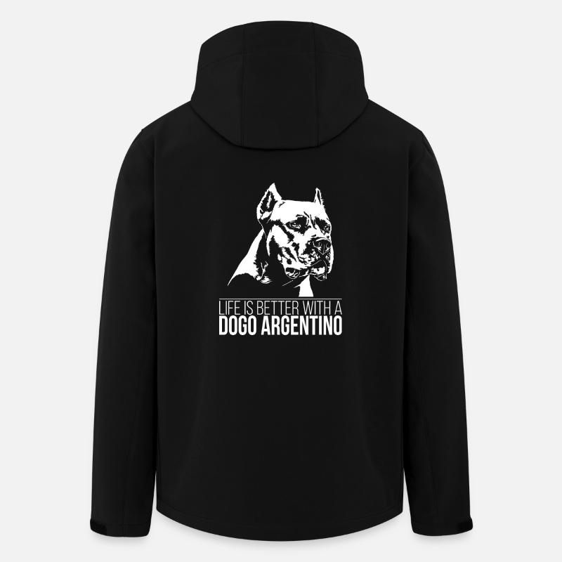 DOGO ARGENTINO Life is better Hundespruch Wilsigns - Recycelte Männer Softshell-Jacke von Stanley/Stella - Schwarz