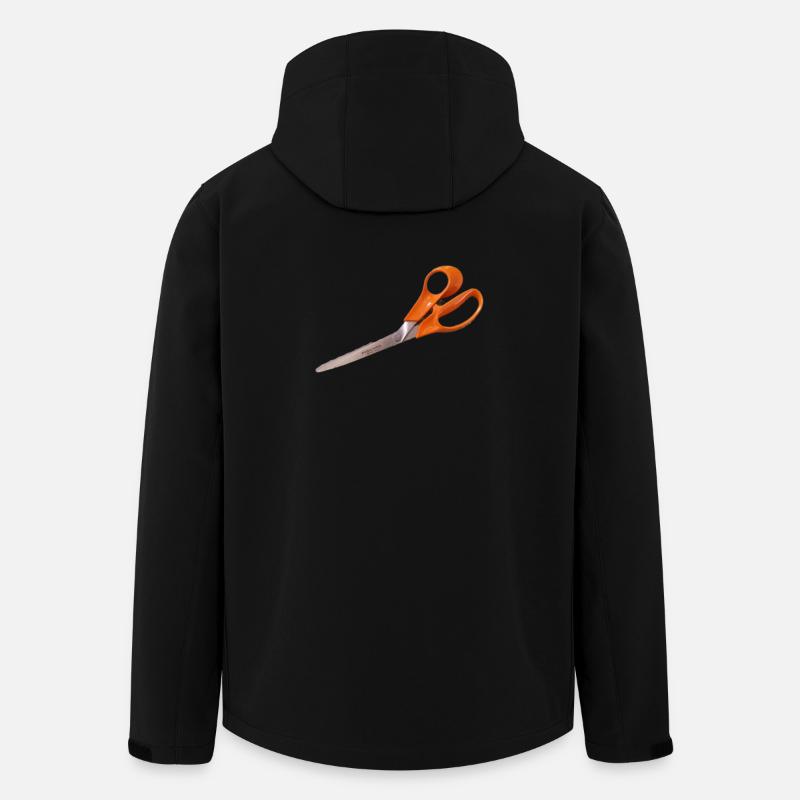 Ciseaux orange - Veste softshell homme en polyester recyclé Stanley/Stella - noir