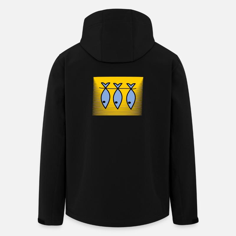 SARDINE. FISCH. APRILSCHERZ. OSTERN. MEER - Recycelte Männer Softshell-Jacke von Stanley/Stella - Schwarz