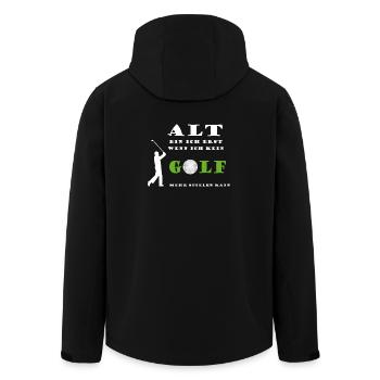 Golfspieler Golf Sport Alter altern junggeblieben - Recycelte Männer Softshell-Jacke von Stanley/Stella - Schwarz - Hinten - AI Model Male 185 light (185cm)