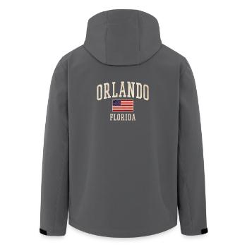 Orlando Florida Vintage Flag Design - Recycelte Männer Softshell-Jacke von Stanley/Stella - Anthrazit - Hinten - AI Model Male 185 light (185cm)