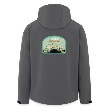 Écusson Lisbonne Porte Rue Augusta, Portugal - Veste softshell homme en polyester recyclé Stanley/Stella - noir - Dos - AI Model Male 185 light (185cm)