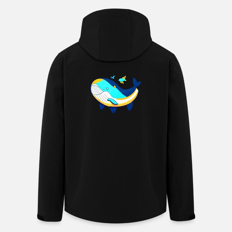 Freundlicher Wal mit Babywal - Recycelte Männer Softshell-Jacke von Stanley/Stella - Schwarz