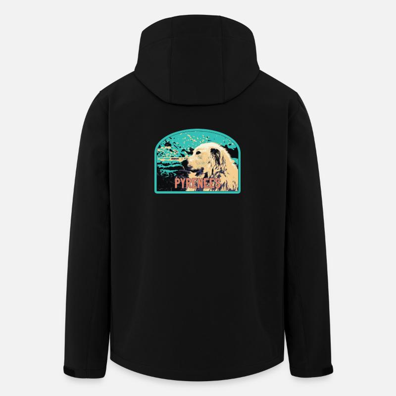 Pyrenäen-Schäferhund-Aufnäher: Berggefährte - Recycelte Männer Softshell-Jacke von Stanley/Stella - Schwarz