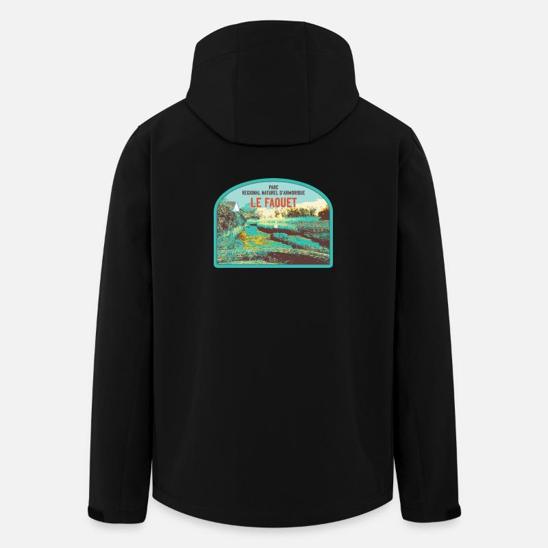 Écusson Paysage Faouet : Nature Bretonne - Veste softshell homme en polyester recyclé Stanley/Stella - noir