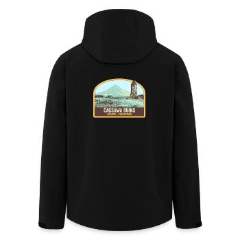 Ruins of Cagsawa, Mayon Volcano, Philippines - Men’s Recycled Softshell Jacket by Stanley/Stella - black - Back - AI Model Male 185 light (185cm)