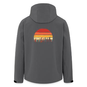 Rétro coucher de soleil sur les toits de la ville - Veste softshell homme en polyester recyclé Stanley/Stella - noir - Dos - AI Model Male 185 light (185cm)