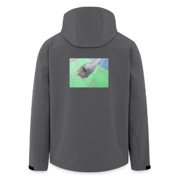 CSD Berlin (gespiegelte Siegessäule in der Pfütze) - Recycelte Männer Softshell-Jacke von Stanley/Stella - Schwarz - Hinten - AI Model Male 185 light (185cm)