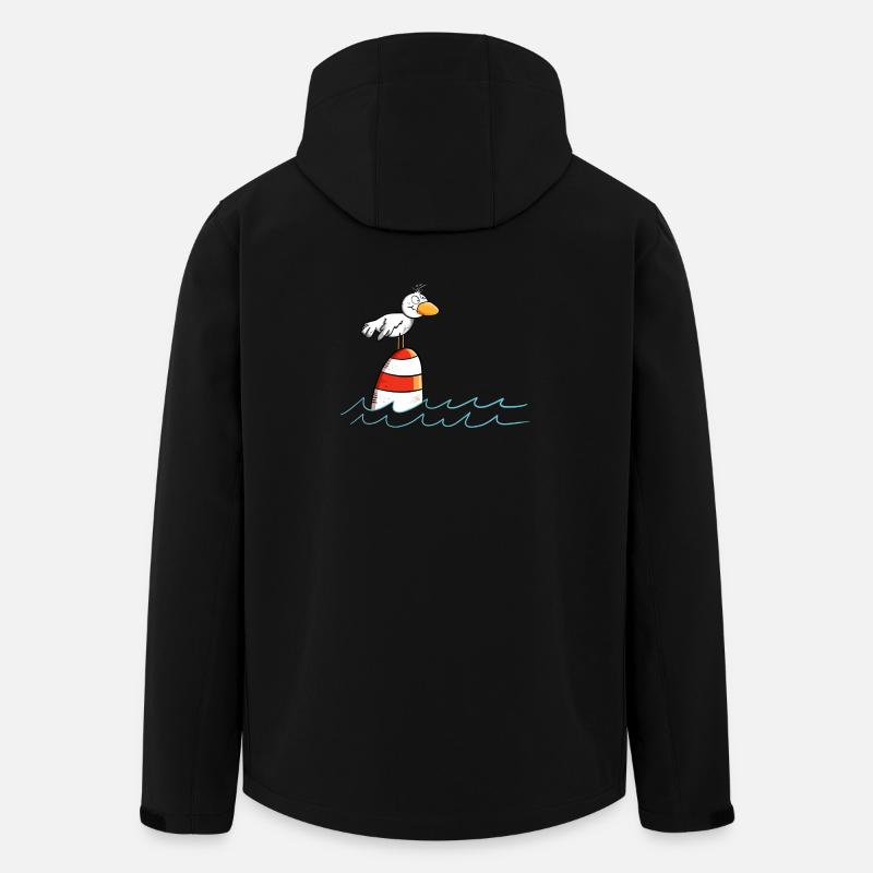 Drôle de mouette veut la mer - Veste softshell homme en polyester recyclé Stanley/Stella - noir