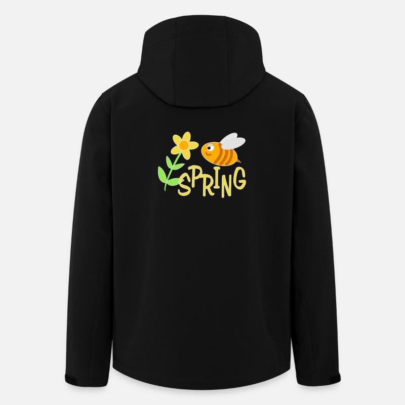 Happy bees with flower motif - Men’s Recycled Softshell Jacket by Stanley/Stella - black