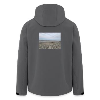 Nordseeküste Sand- und Wasserbild - Recycelte Männer Softshell-Jacke von Stanley/Stella - Schwarz - Hinten - AI Model Male 185 light (185cm)