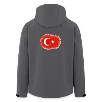 Drapeau de la Turquie - Veste softshell homme en polyester recyclé Stanley/Stella - charbon - Dos - AI Model Male 185 light (185cm)