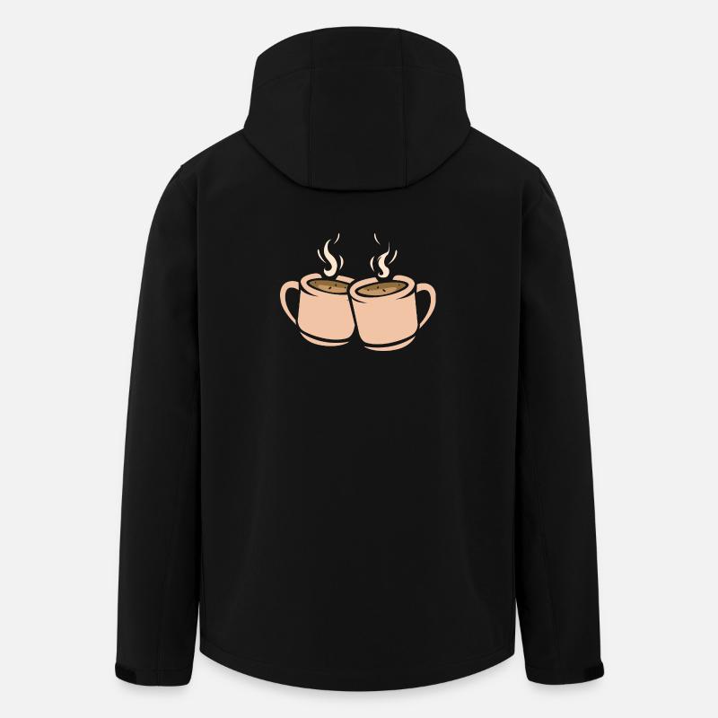 Two coffee cups illustration - Men’s Recycled Softshell Jacket by Stanley/Stella - black