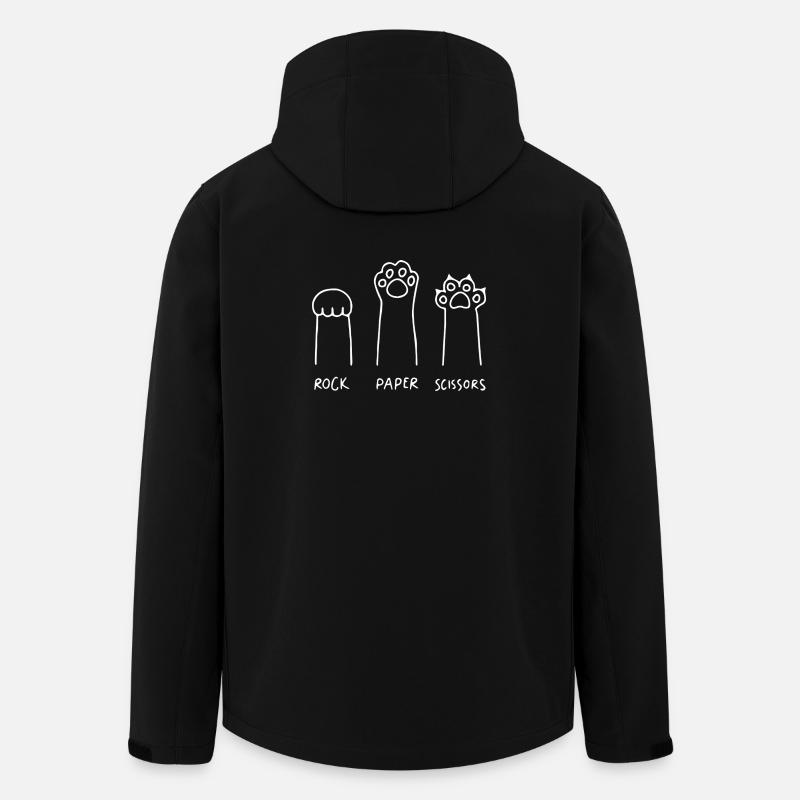 chat pierre papier ciseaux drôle - Veste softshell homme en polyester recyclé Stanley/Stella - noir
