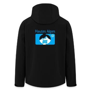 Berge und Schneeflocken Winter Hochalpen - Recycelte Männer Softshell-Jacke von Stanley/Stella - Schwarz - Hinten - AI Model Male 185 light (185cm)