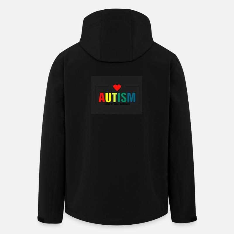 L’autisme arc-en-ciel avec le cœur - Veste softshell homme en polyester recyclé Stanley/Stella - noir