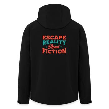 Échapper à la réalité Lire de la fiction - Veste softshell homme en polyester recyclé Stanley/Stella - noir - Dos - AI Model Male 185 light (185cm)
