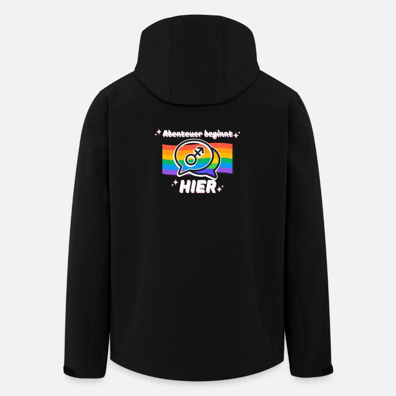Abenteuer beginnt hier Pride Symbol - Recycelte Männer Softshell-Jacke von Stanley/Stella - Schwarz