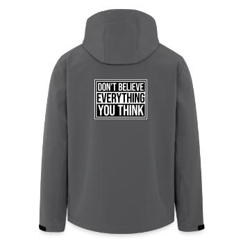 Don't Believe Everything You Think Spruch Weisheit - Recycelte Männer Softshell-Jacke von Stanley/Stella - Anthrazit - Hinten - AI Model Male 185 light (185cm)