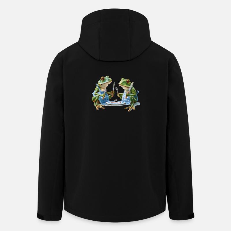 Deux cuisiniers grenouilles au dîner - Veste softshell homme en polyester recyclé Stanley/Stella - noir