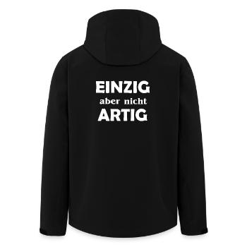 Einzigartig aber nicht Artig - Recycelte Männer Softshell-Jacke von Stanley/Stella - Schwarz - Hinten - AI Model Male 185 light (185cm)