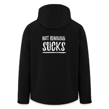 Not Running Sucks - Men’s Recycled Softshell Jacket by Stanley/Stella - black - Back - AI Model Male 185 light (185cm)