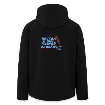 Poesie in Seele und Herz - Recycelte Männer Softshell-Jacke von Stanley/Stella - Schwarz - Hinten - AI Model Male 185 light (185cm)