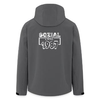 Social 1987 - Veste softshell homme en polyester recyclé Stanley/Stella - noir - Dos - AI Model Male 185 light (185cm)