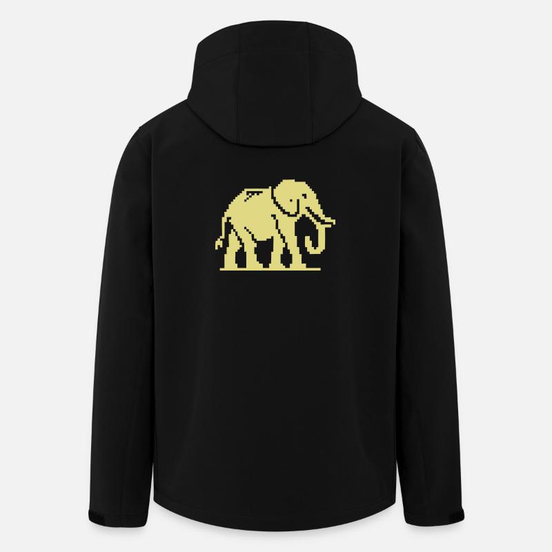 Pixel Elefant Gelb Retro - Recycelte Männer Softshell-Jacke von Stanley/Stella - Schwarz