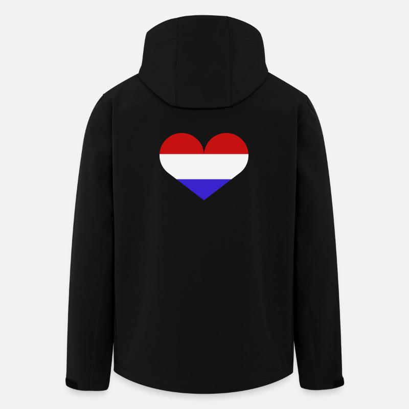Niederländische Herzflagge - Recycelte Männer Softshell-Jacke von Stanley/Stella - Schwarz