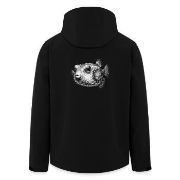 Kugelfisch - Recycelte Männer Softshell-Jacke von Stanley/Stella - Schwarz - Hinten - AI Model Male 185 light (185cm)