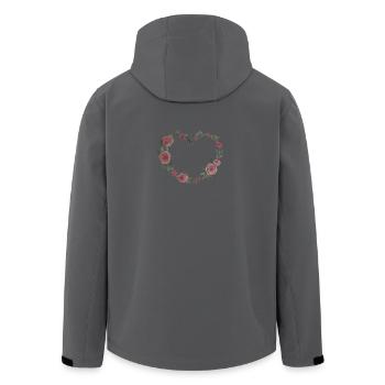 Floral Heart - Men’s Recycled Softshell Jacket by Stanley/Stella - black - Back - AI Model Male 185 light (185cm)
