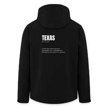 Typographie grand format du Texas Humour - Veste softshell homme en polyester recyclé Stanley/Stella - noir - Dos - AI Model Male 185 light (185cm)