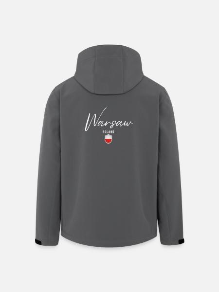Varsovie, Pologne, design élégant Varsovie - Veste softshell homme en polyester recyclé Stanley/Stella - noir