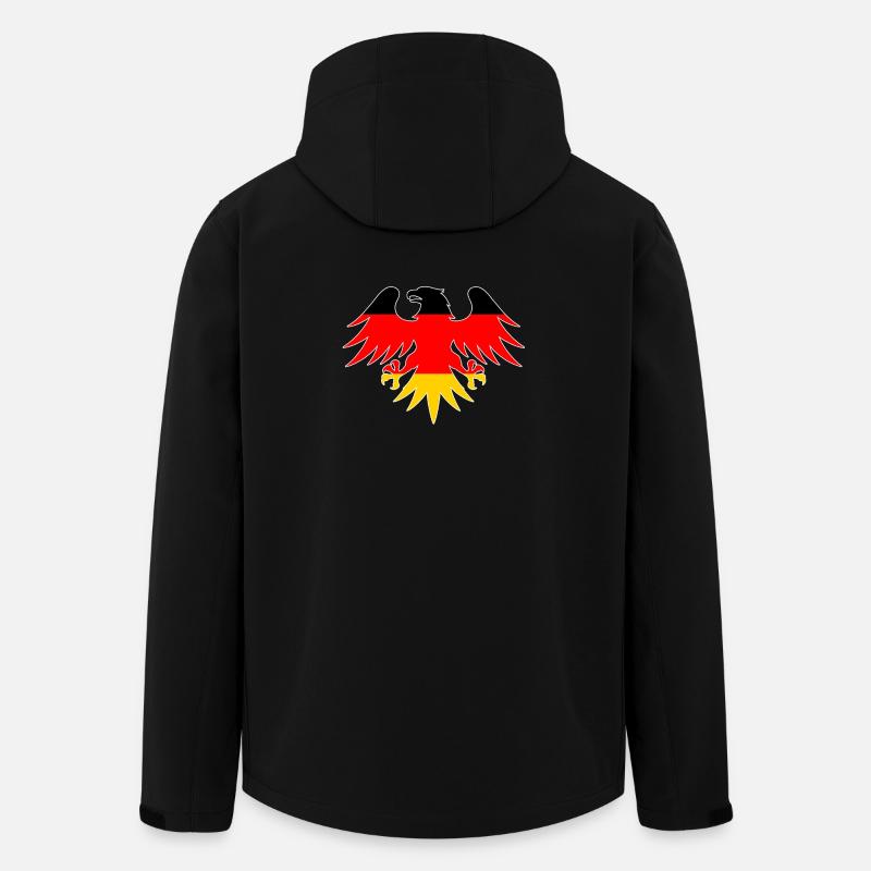 Motif de drapeau allemand en forme d’aigle - Veste softshell homme en polyester recyclé Stanley/Stella - noir