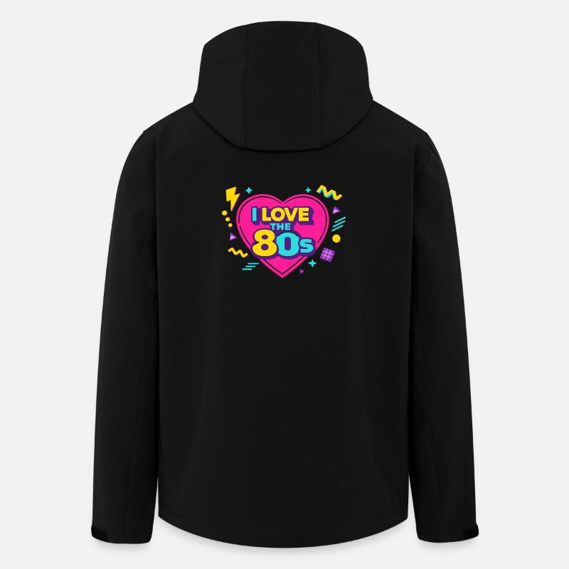 80er Retro Herz Neon Design - Recycelte Männer Softshell-Jacke von Stanley/Stella - Schwarz