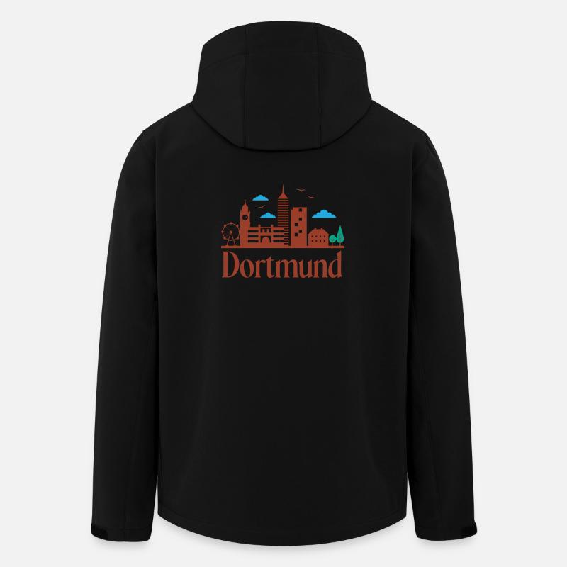 Dortmunder Stadtsilhouette - Recycelte Männer Softshell-Jacke von Stanley/Stella - Schwarz