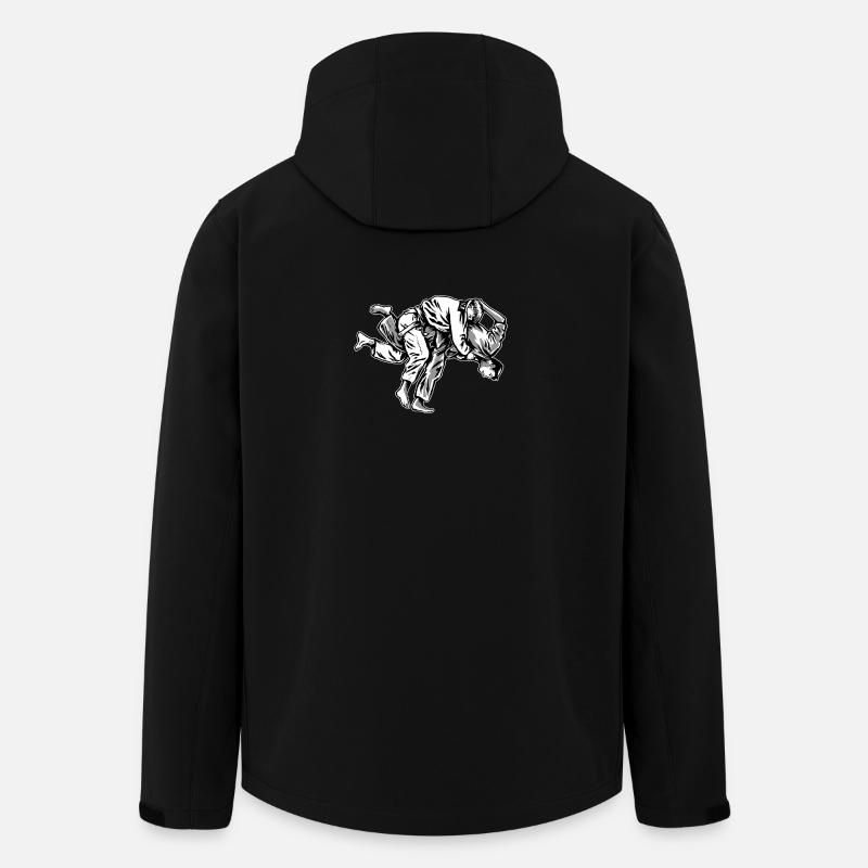 Judo Throw Uchi-mata Illustration - Men’s Recycled Softshell Jacket by Stanley/Stella - black